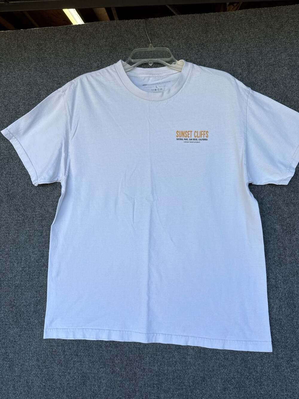 Nature Head Project Sunset Cliffs San Diego Graphic T-Shirt White Size L